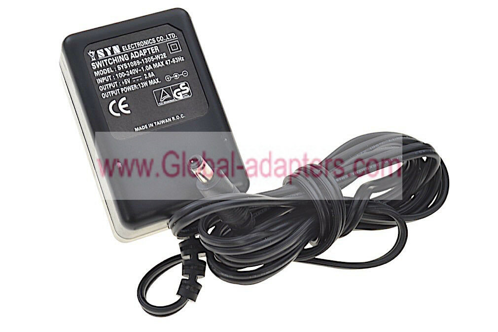 NEW SYN SYS1089-1305-W2E 5V 2.6A Switching adapter power charger - Click Image to Close